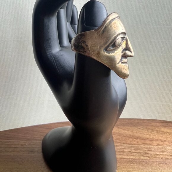 Handmade Brass Face Statement Ring Made By Daro Flood Size 10 - Picture 4 of 8